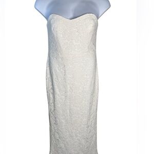 Bardot white Sheath V-Neck Sleeveless Bridal Dress Size XL